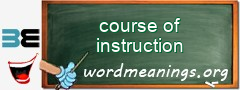 WordMeaning blackboard for course of instruction